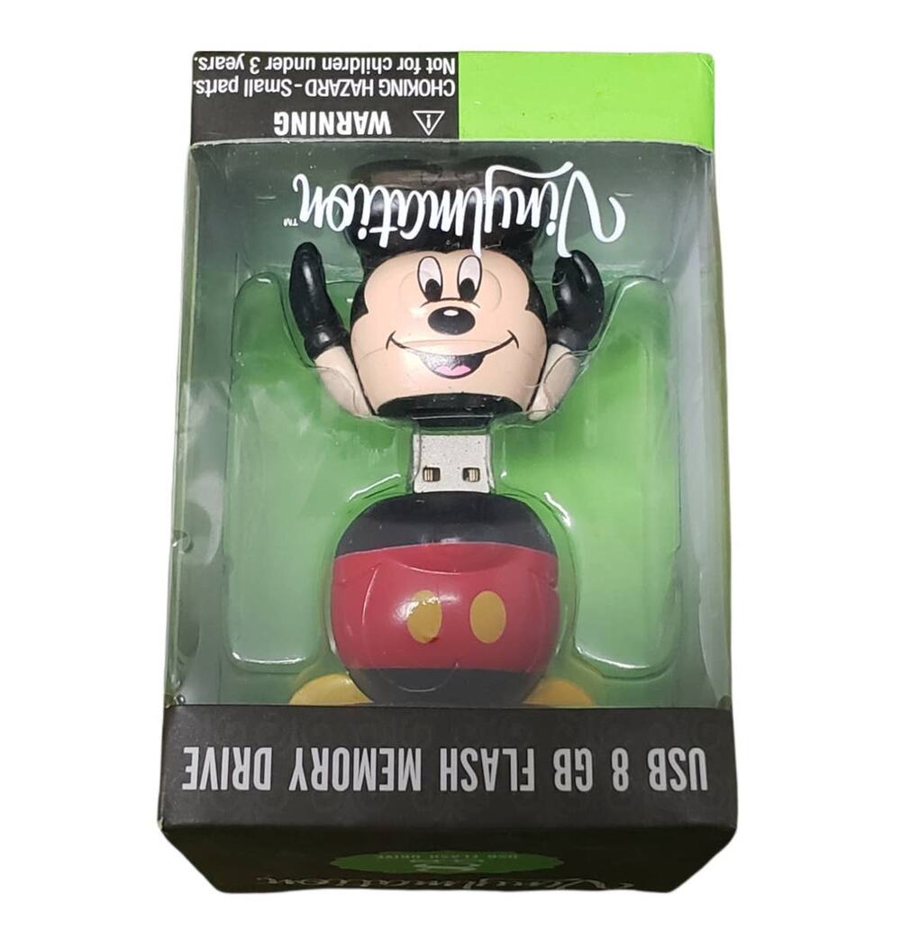 Disney Vinyl Mickey Computer USB 8GB Flash Memory Drive & Extender Cable